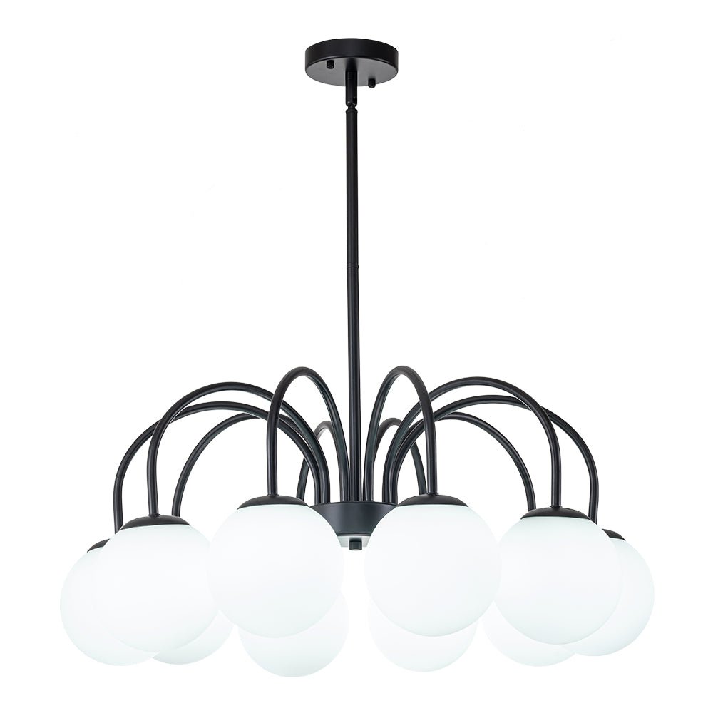 Ostruvo Mid-Century Frosted Glass Chandelier - Lamp Copper