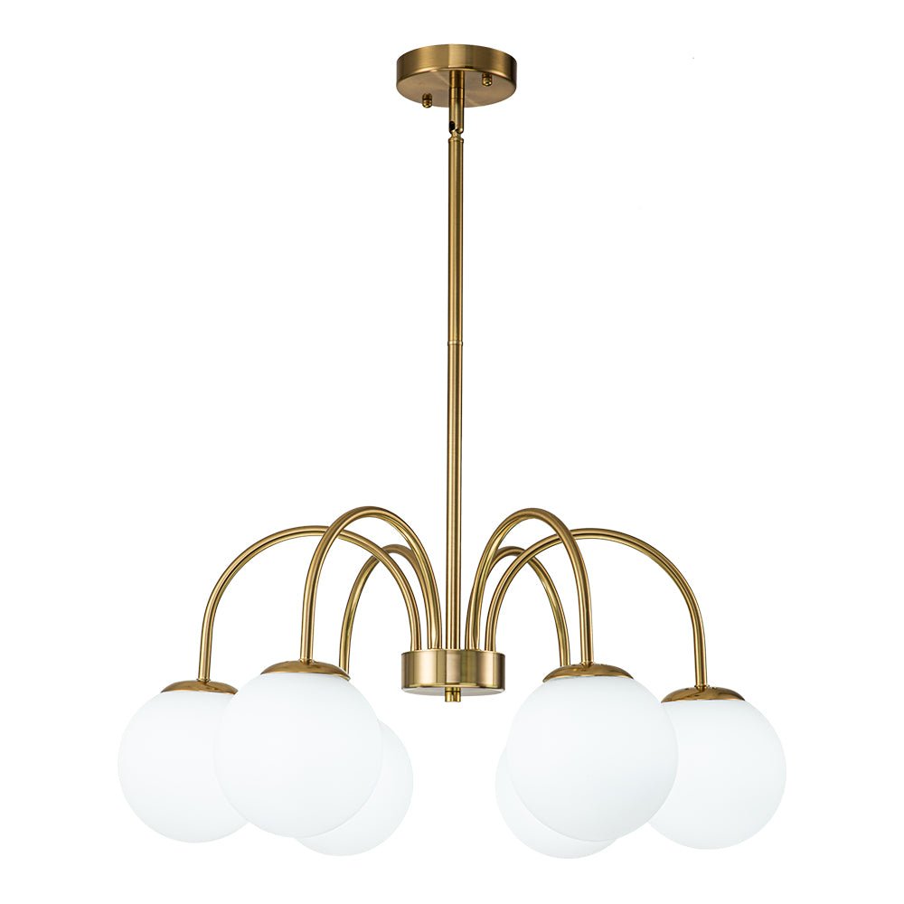 Ostruvo Mid-Century Frosted Glass Chandelier - Lamp Copper