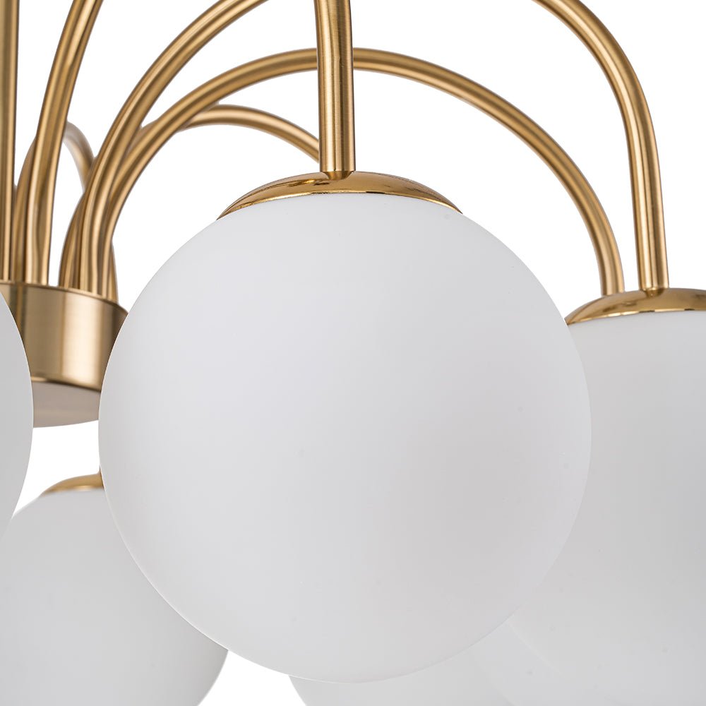 Ostruvo Mid-Century Frosted Glass Chandelier - Lamp Copper