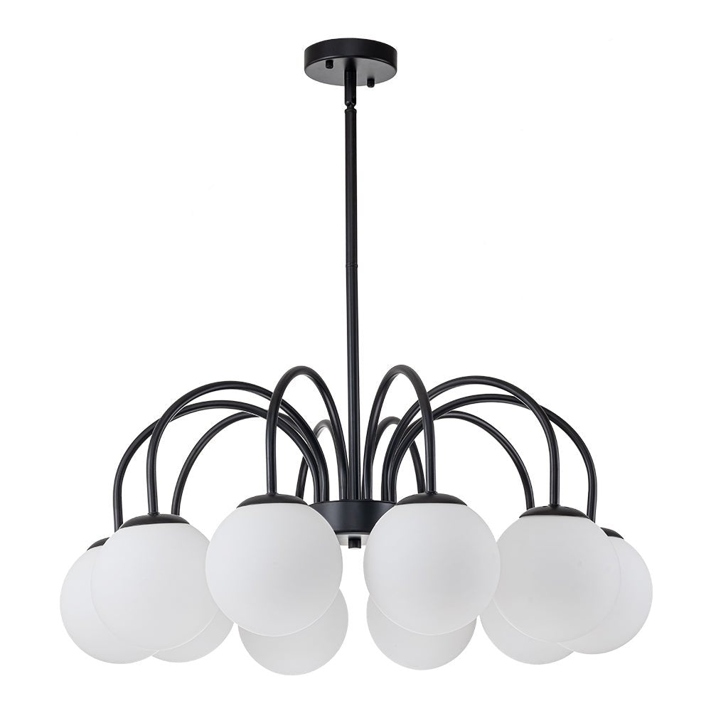 Ostruvo Mid-Century Frosted Glass Chandelier - Lamp Copper