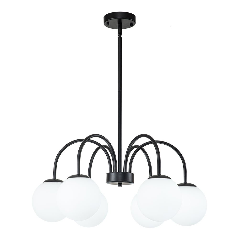 Ostruvo Mid-Century Frosted Glass Chandelier - Lamp Copper