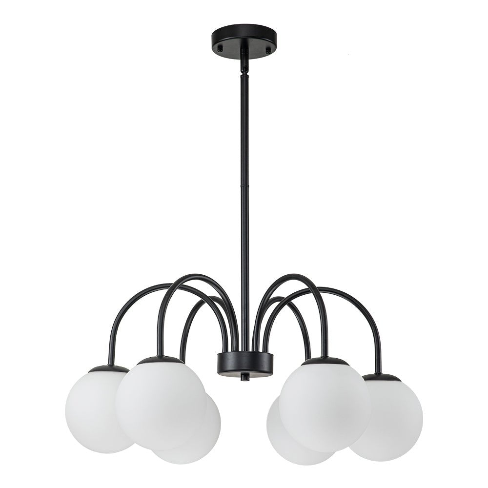 Ostruvo Mid-Century Frosted Glass Chandelier - Lamp Copper