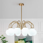 Ostruvo Mid-Century Frosted Glass Chandelier - Lamp Copper