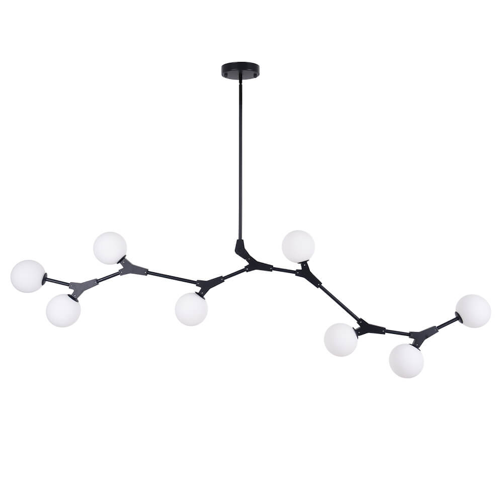 Nivero Linear Bubble Metal Glass Chandelier - Lamp Copper