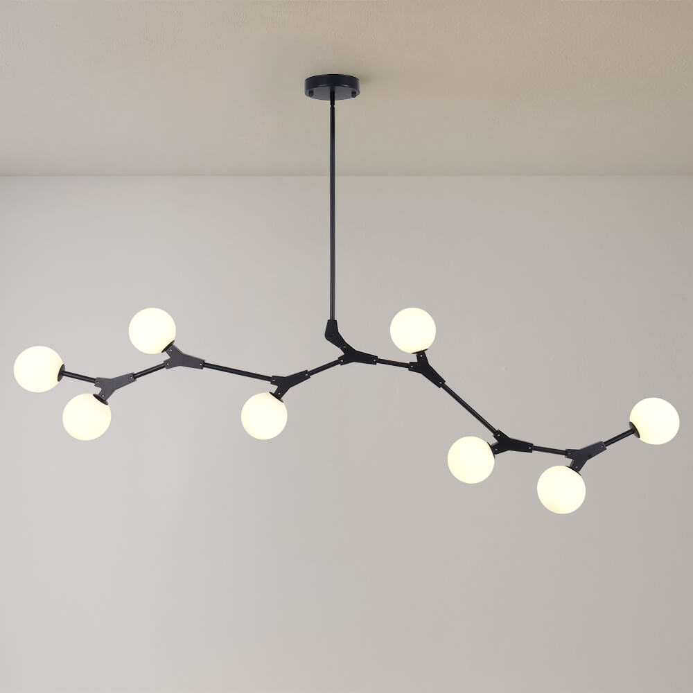 Nivero Linear Bubble Metal Glass Chandelier - Lamp Copper