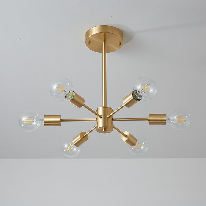 Blikuvo Mid-Century Modern Brass Sputnik Metal Ceiling Light - Lamp Copper
