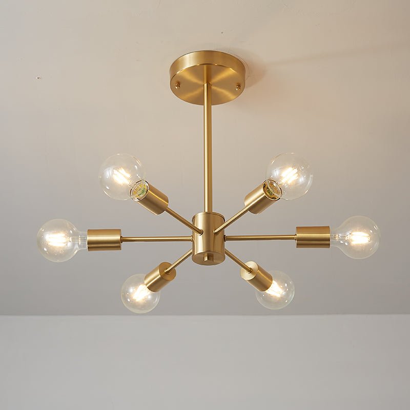 Blikuvo Mid-Century Modern Brass Sputnik Metal Ceiling Light - Lamp Copper