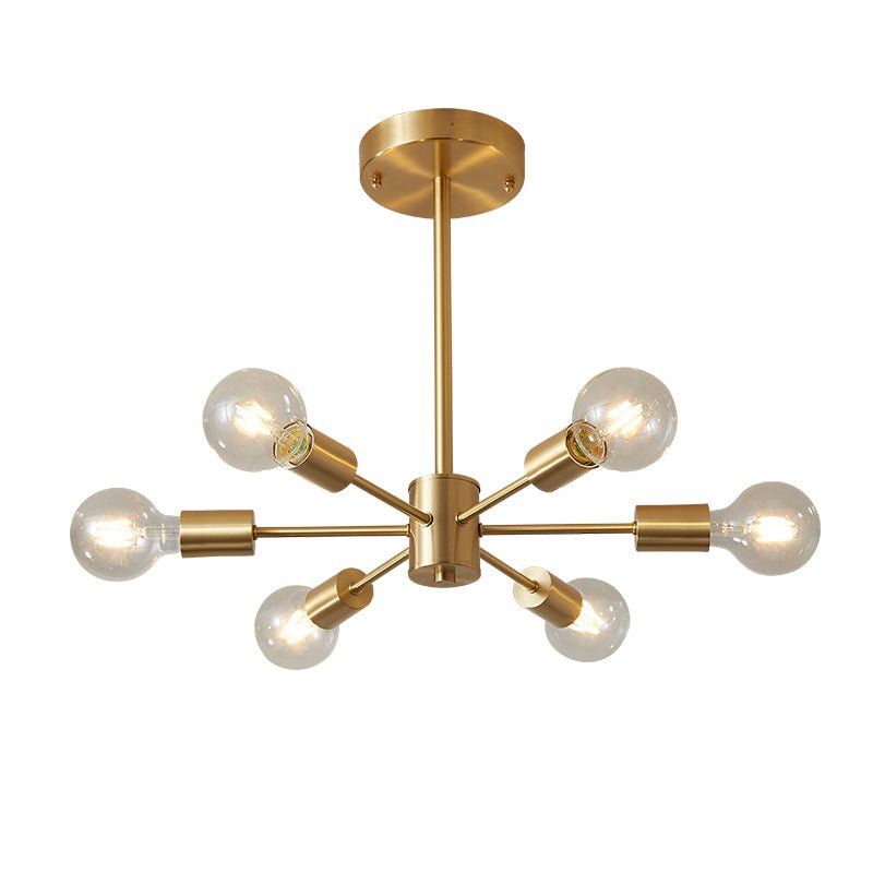 Blikuvo Mid-Century Modern Brass Sputnik Metal Ceiling Light - Lamp Copper
