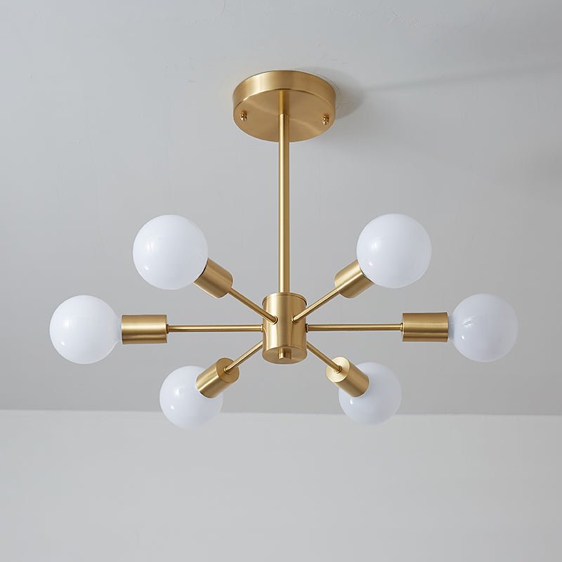 Blikuvo Mid-Century Modern Brass Sputnik Metal Ceiling Light - Lamp Copper