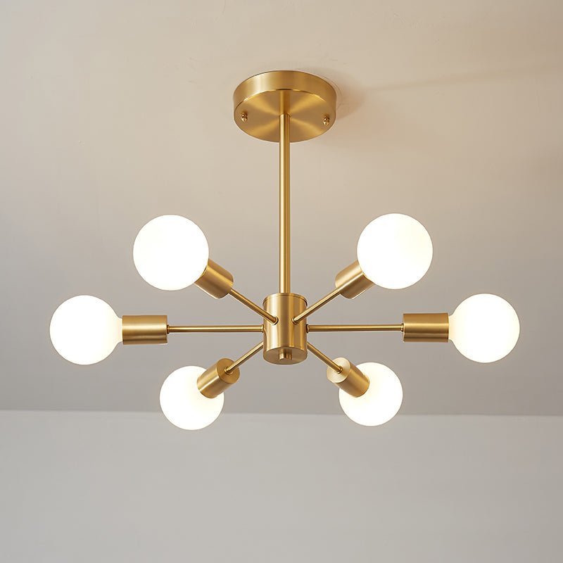 Blikuvo Mid-Century Modern Brass Sputnik Metal Ceiling Light - Lamp Copper
