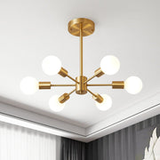 Blikuvo Mid-Century Modern Brass Sputnik Metal Ceiling Light - Lamp Copper