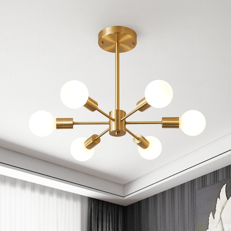 Blikuvo Mid-Century Modern Brass Sputnik Metal Ceiling Light - Lamp Copper