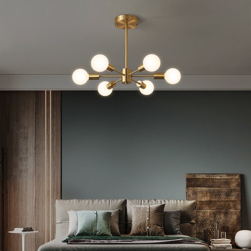 Blikuvo Mid-Century Modern Brass Sputnik Metal Ceiling Light - Lamp Copper