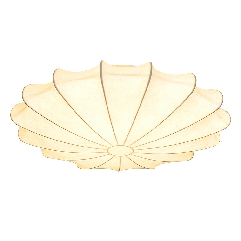 Lunari Mid-Century Modern Silk Flush Mount Light - Lamp Copper