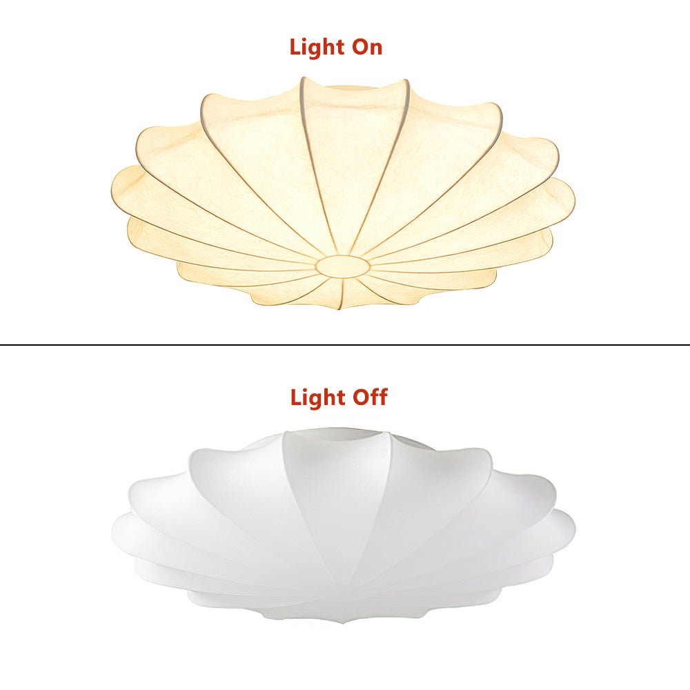 Lunari Mid-Century Modern Silk Flush Mount Light - Lamp Copper