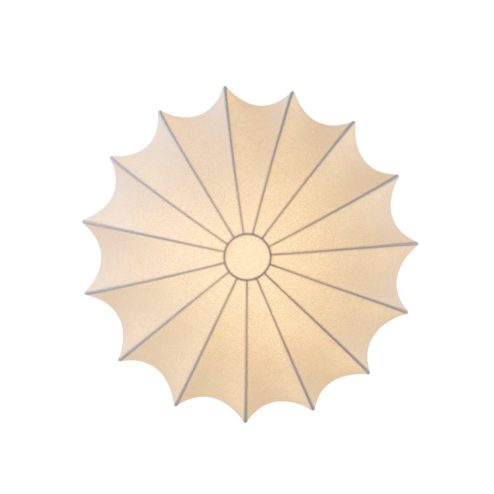 Lunari Mid-Century Modern Silk Flush Mount Light - Lamp Copper