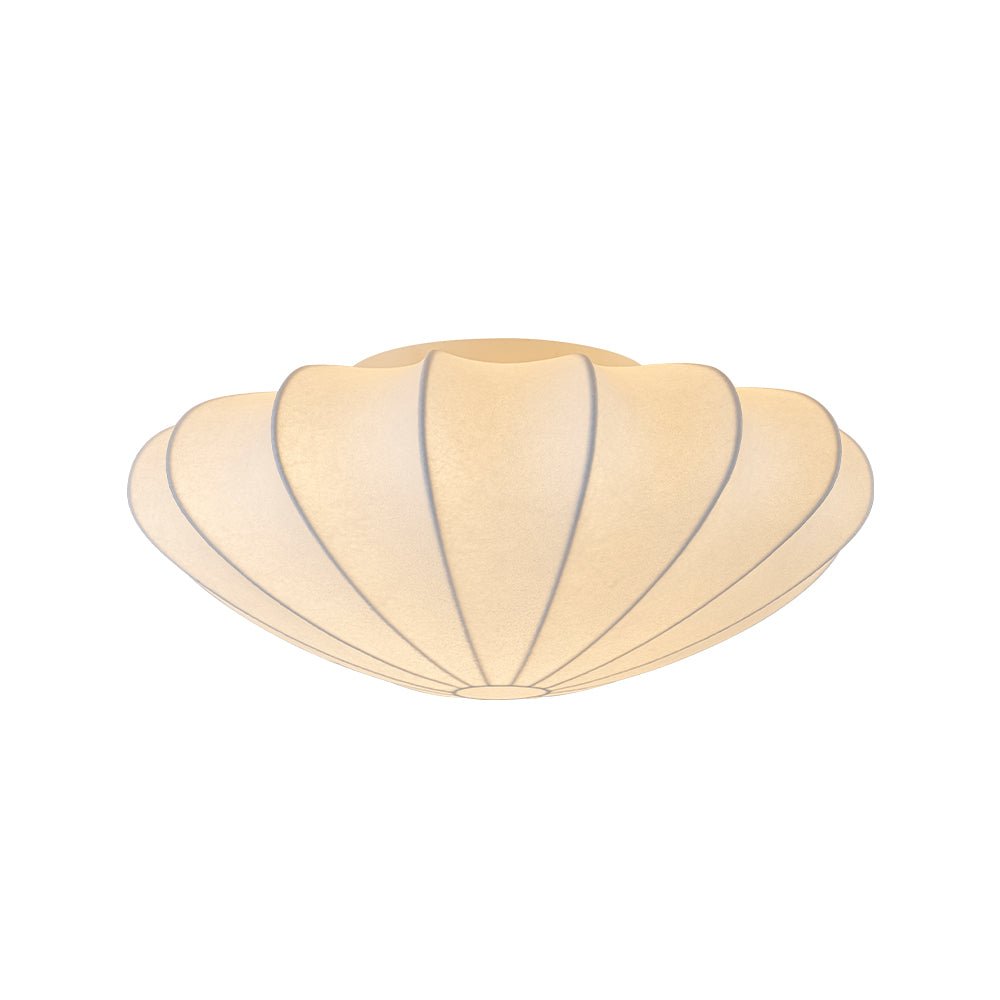 Lunari Mid-Century Modern Silk Flush Mount Light - Lamp Copper