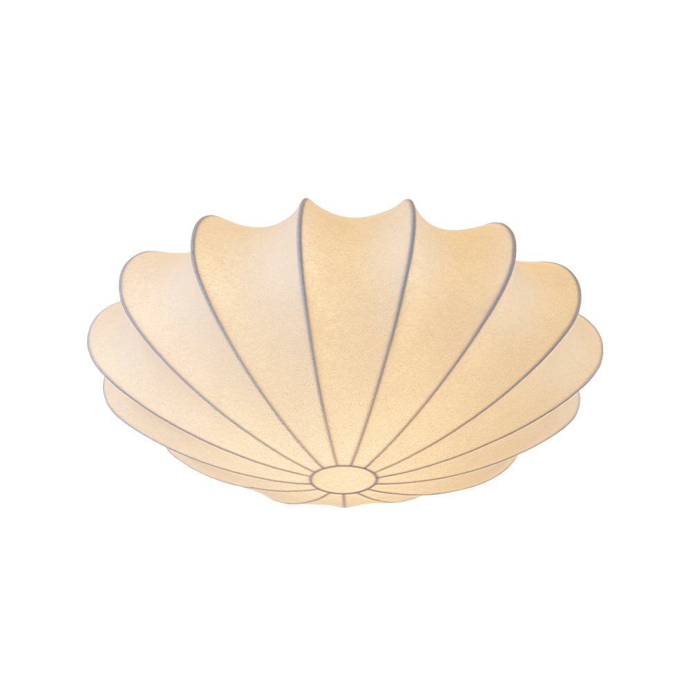 Lunari Mid-Century Modern Silk Flush Mount Light - Lamp Copper