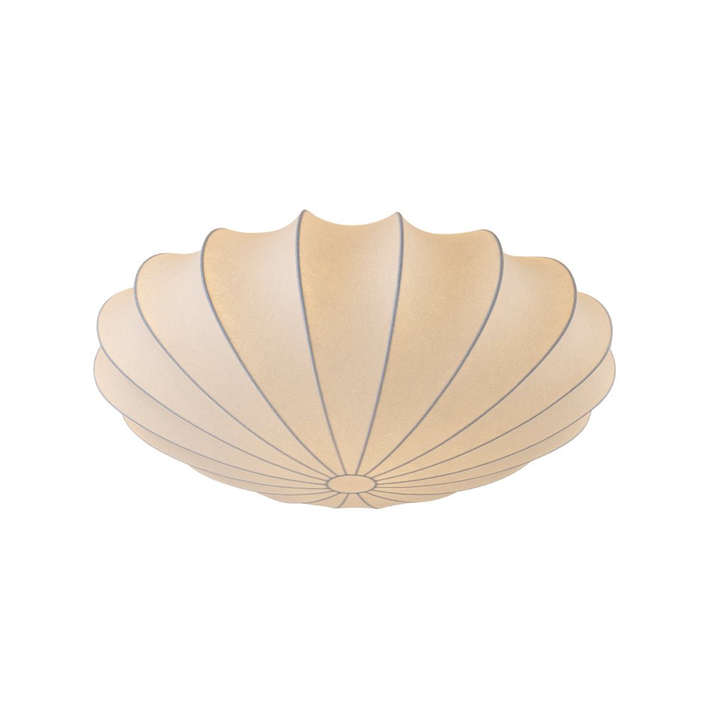 Lunari Mid-Century Modern Silk Flush Mount Light - Lamp Copper