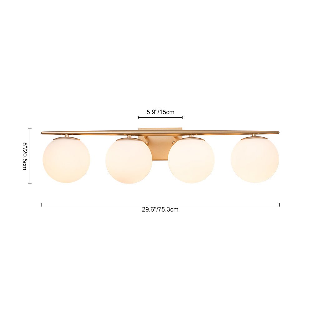 Ildvari Mid-century Opal Glass Vanity Light - Lamp Copper
