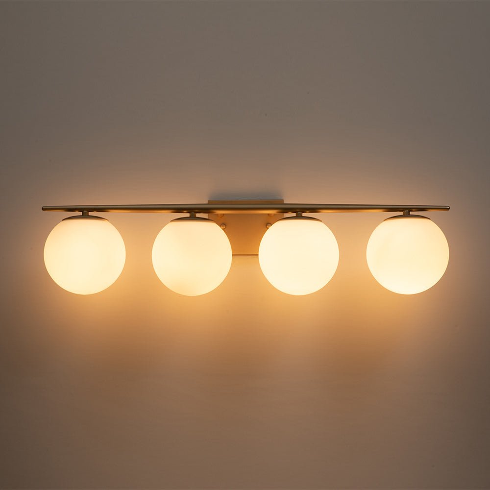 Ildvari Mid-century Opal Glass Vanity Light - Lamp Copper
