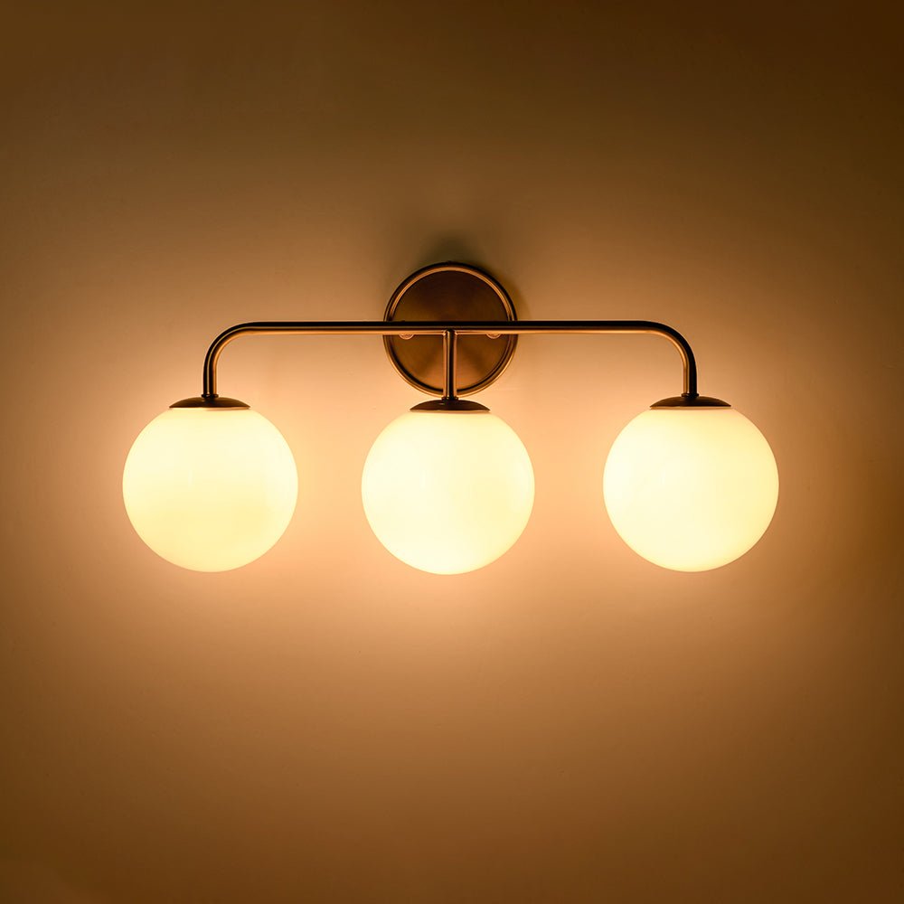 Eirikulix Mid-century Shine Opal Glass Vanity Light - Lamp Copper