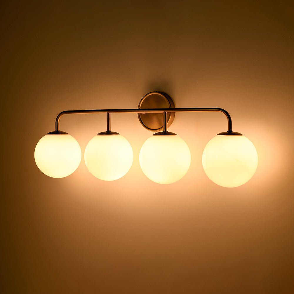 Eirikulix Mid-century Shine Opal Glass Vanity Light - Lamp Copper