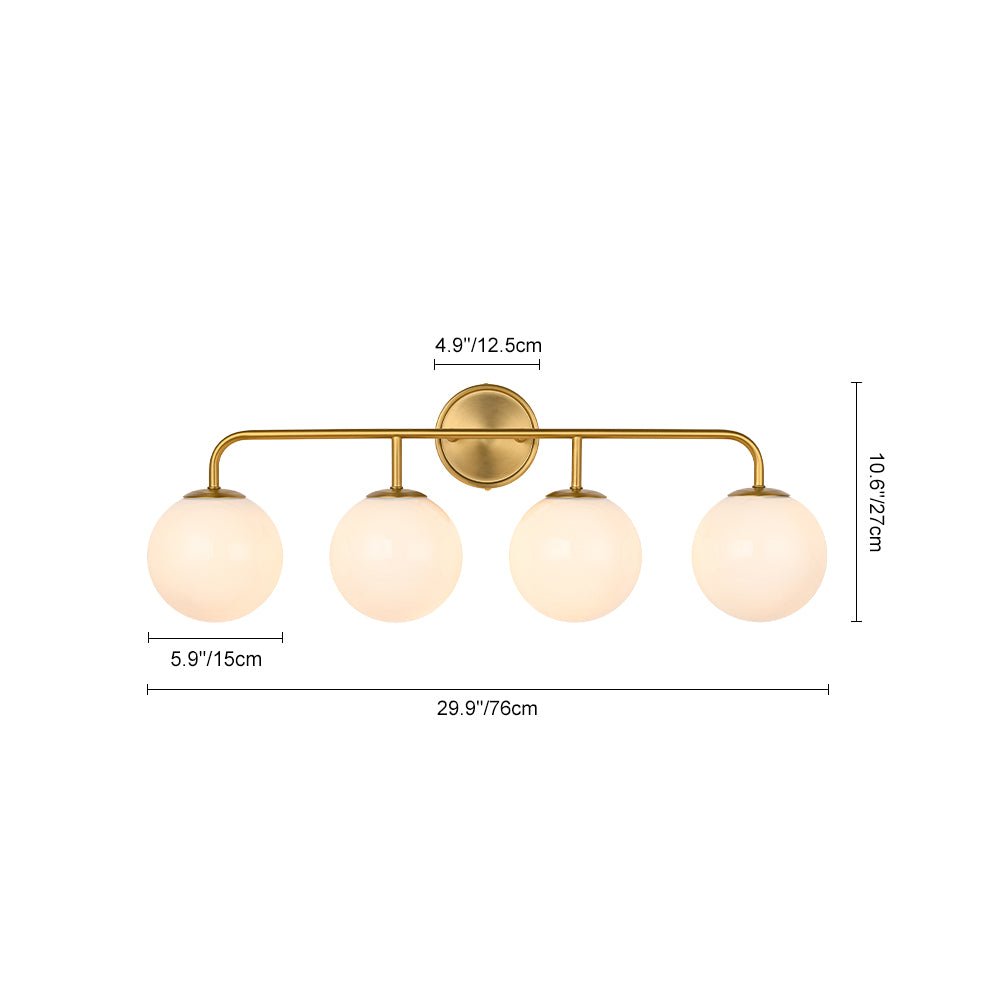 Eirikulix Mid-century Shine Opal Glass Vanity Light - Lamp Copper