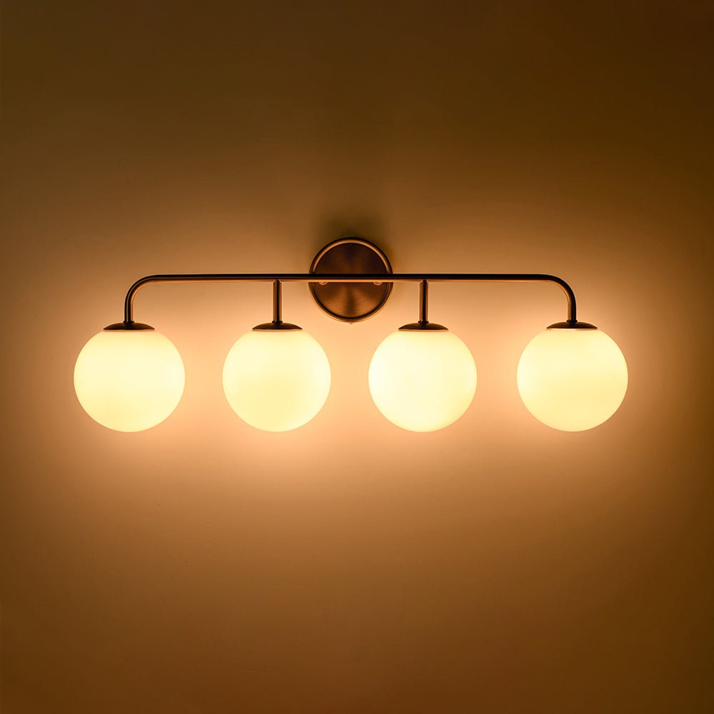 Eirikulix Mid-century Shine Opal Glass Vanity Light - Lamp Copper