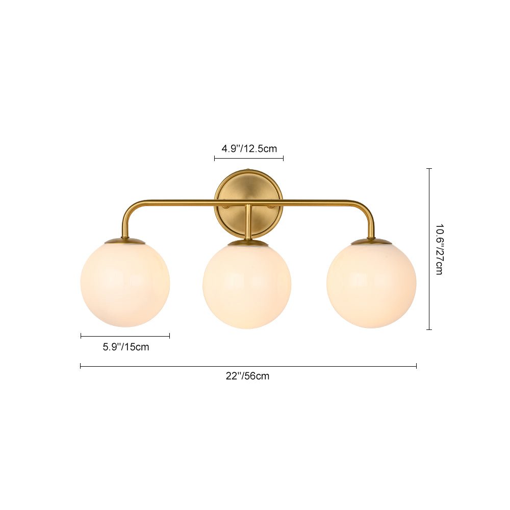 Eirikulix Mid-century Shine Opal Glass Vanity Light - Lamp Copper