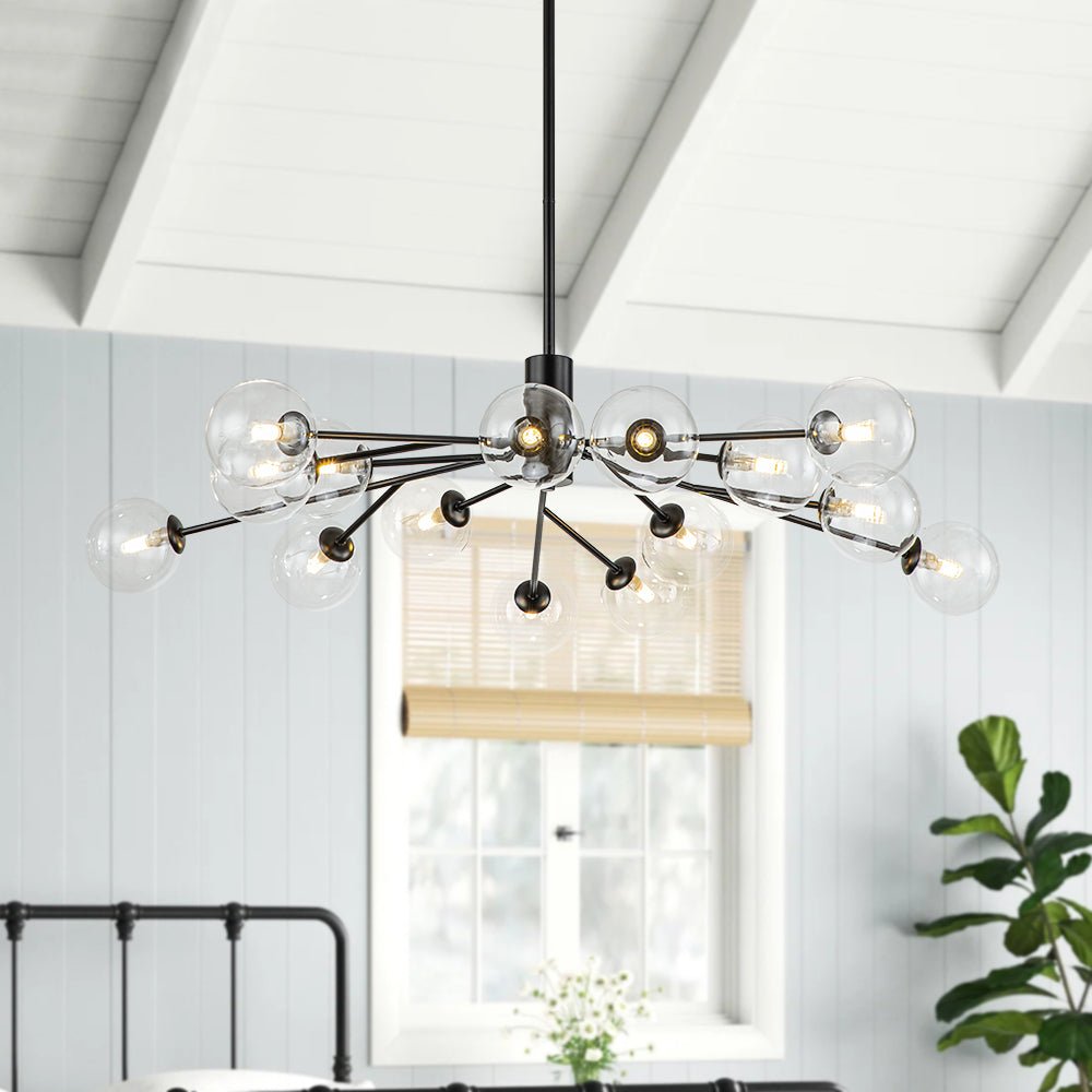 Milda Mid Century Sputnik Glass Chandelier - Lamp Copper
