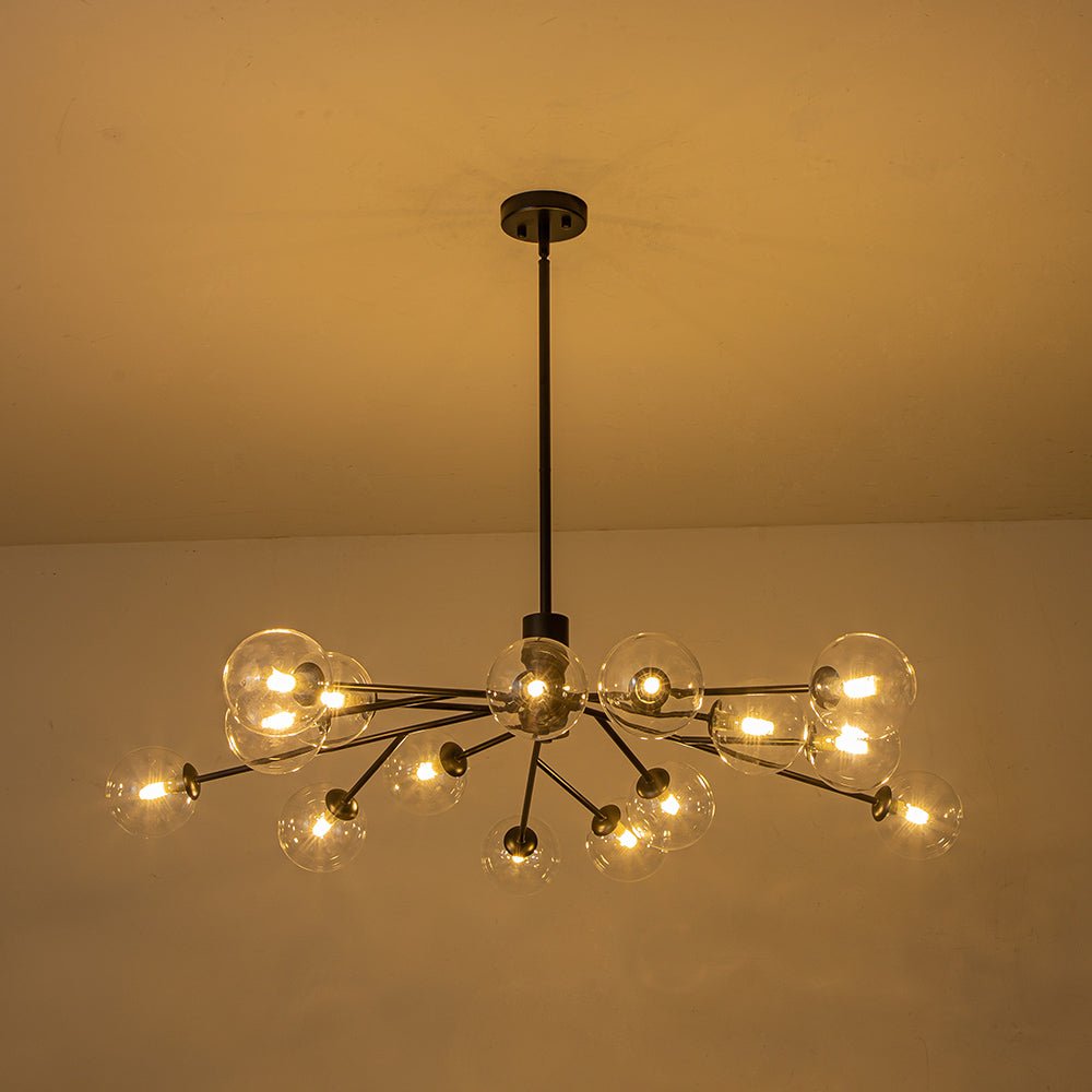 Milda Mid Century Sputnik Glass Chandelier - Lamp Copper