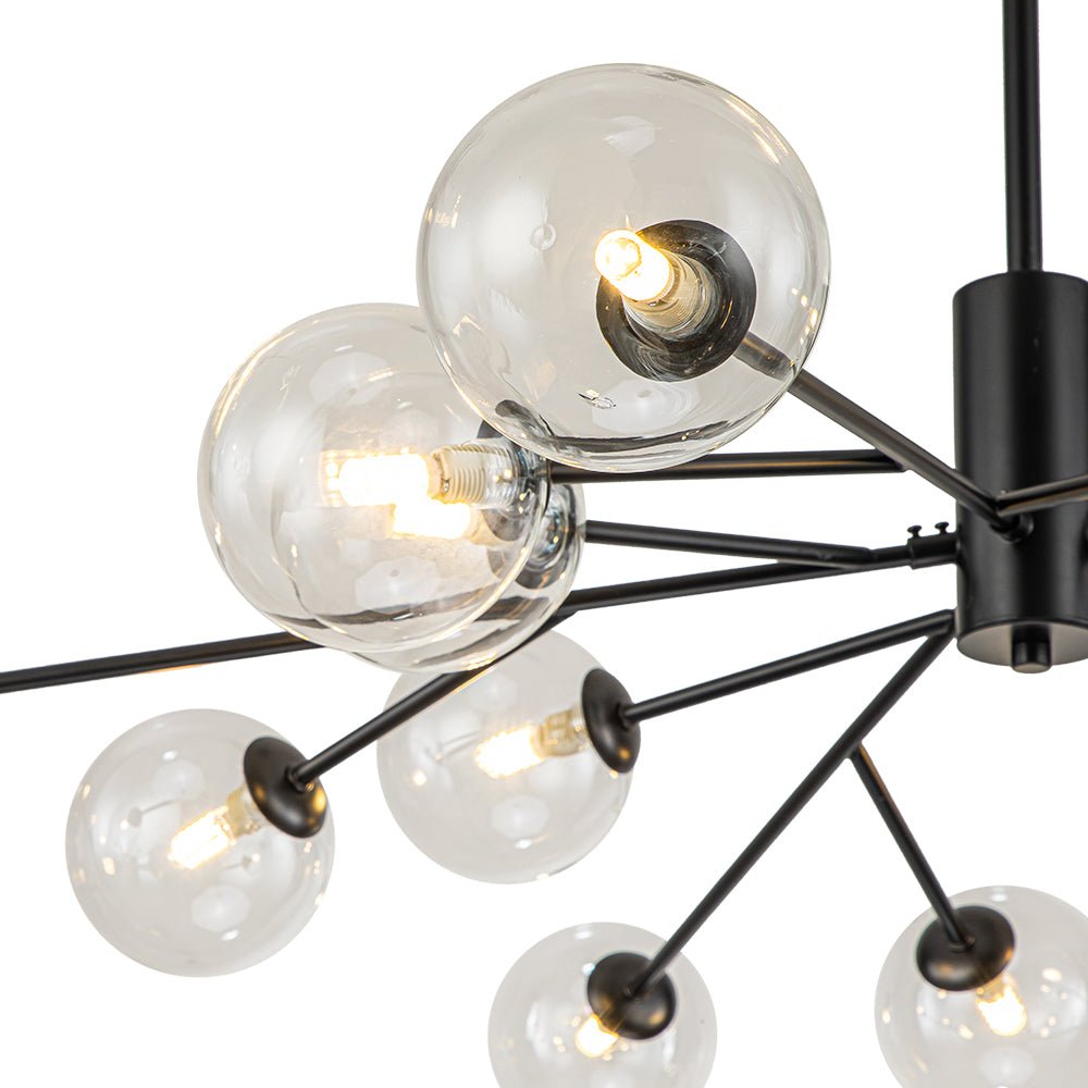 Milda Mid Century Sputnik Glass Chandelier - Lamp Copper