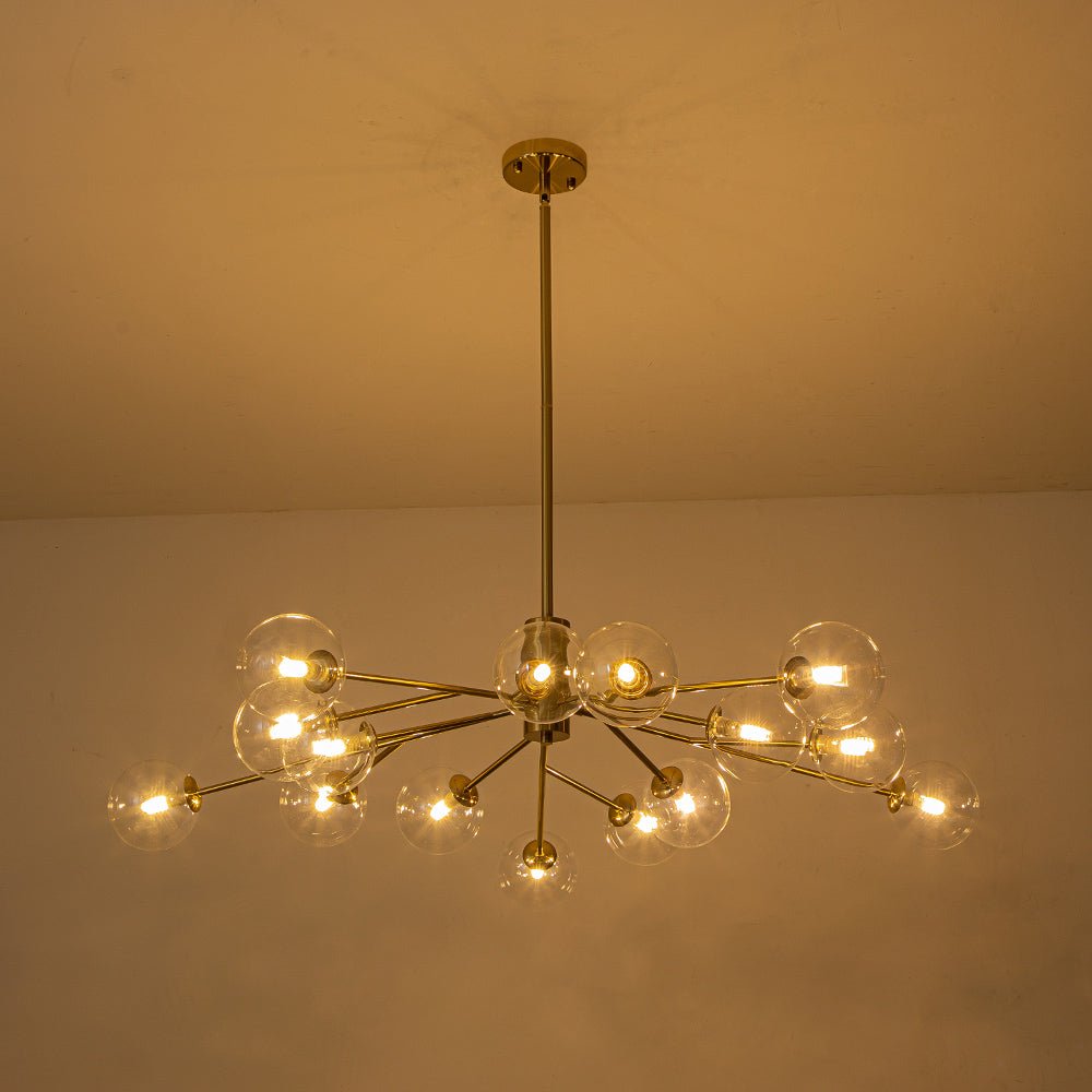 Milda Mid Century Sputnik Glass Chandelier - Lamp Copper