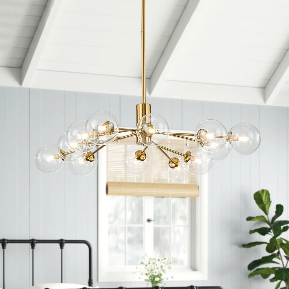 Milda Mid Century Sputnik Glass Chandelier - Lamp Copper
