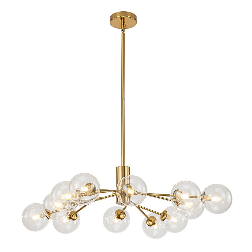Milda Mid Century Sputnik Glass Chandelier - Lamp Copper