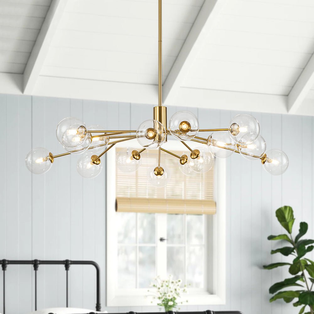 Milda Mid Century Sputnik Glass Chandelier - Lamp Copper