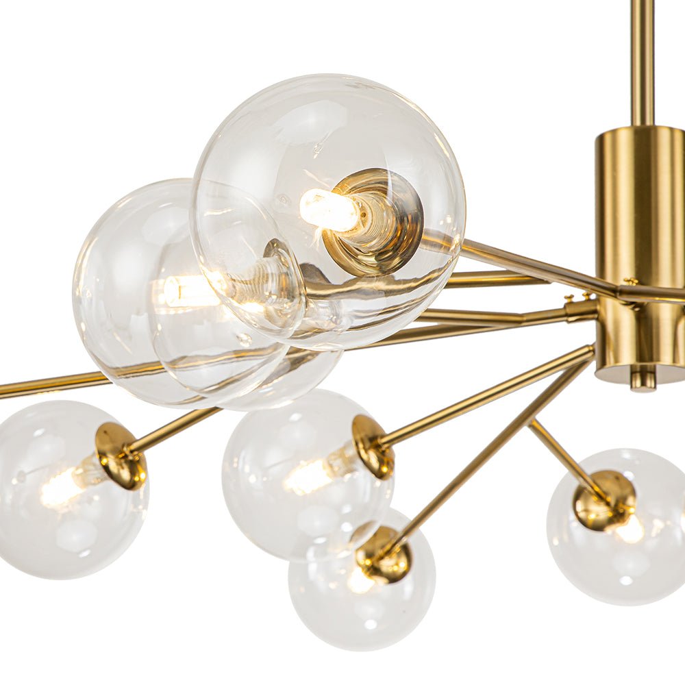 Milda Mid Century Sputnik Glass Chandelier - Lamp Copper