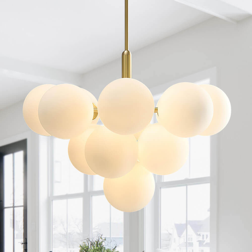 Eloria Modern Metal Glass Chandelier - Lamp Copper