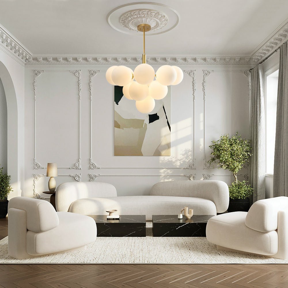 Eloria Modern Metal Glass Chandelier - Lamp Copper