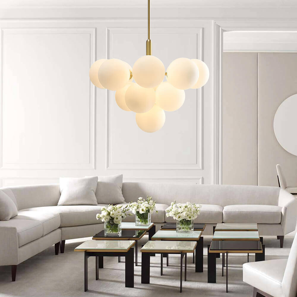 Eloria Modern Metal Glass Chandelier - Lamp Copper