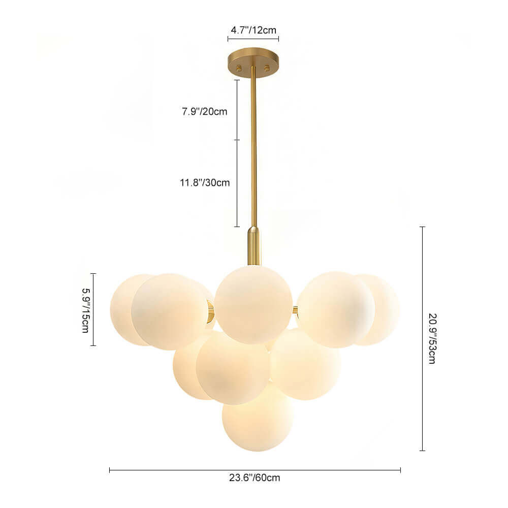 Eloria Modern Metal Glass Chandelier - Lamp Copper