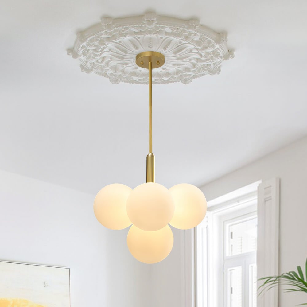 Eloria Modern Metal Glass Chandelier - Lamp Copper