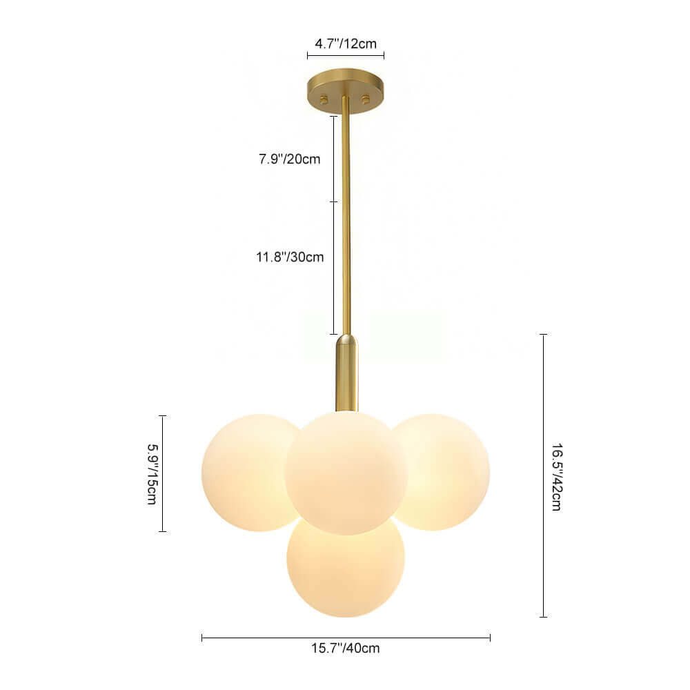 Eloria Modern Metal Glass Chandelier - Lamp Copper