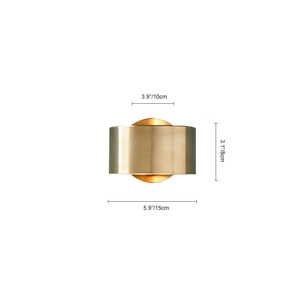 Zorunix Minimalist Brass Drum Metal Wall Light - Lamp Copper