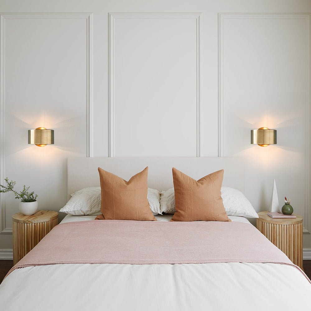 Zorunix Minimalist Brass Drum Metal Wall Light - Lamp Copper
