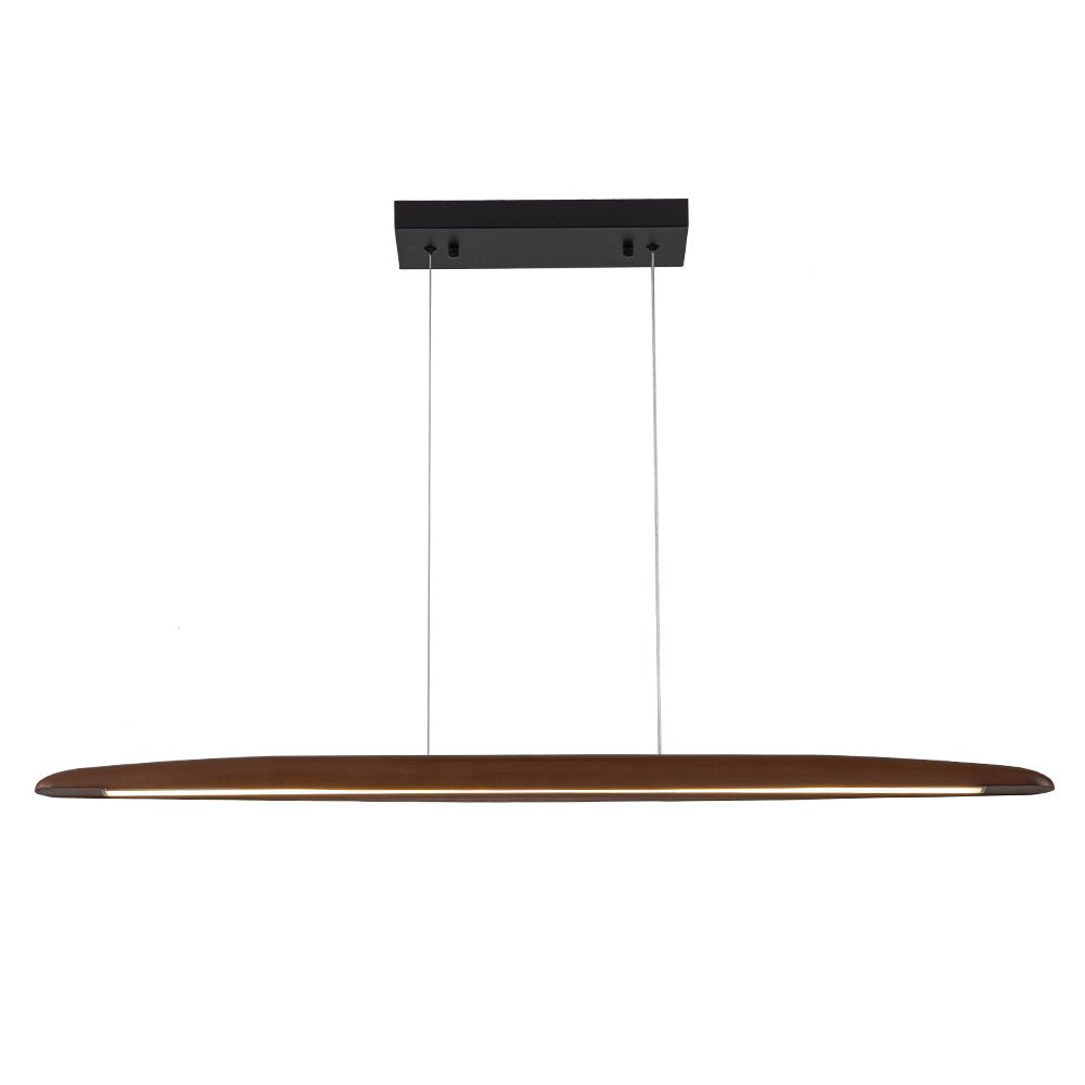 Tindari Minimalist Linear Wood Pendant Light - Lamp Copper