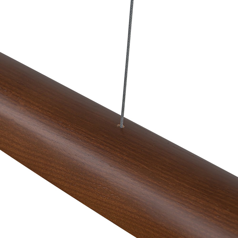 Tindari Minimalist Linear Wood Pendant Light - Lamp Copper