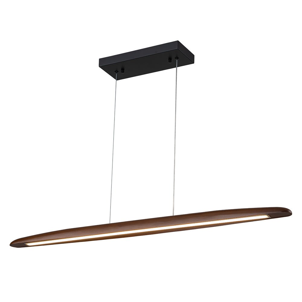 Tindari Minimalist Linear Wood Pendant Light - Lamp Copper