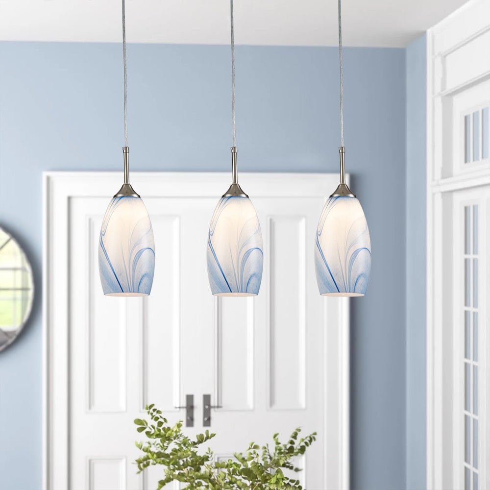 Fljotunix Modern Mica Glass Pendant Light - Lamp Copper